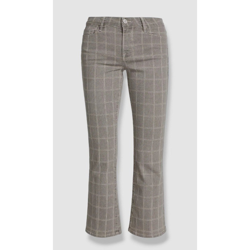 $245 Frame Women's Gray Plaid Le Crop Mini Bootcut Jeans Pants Size 32
